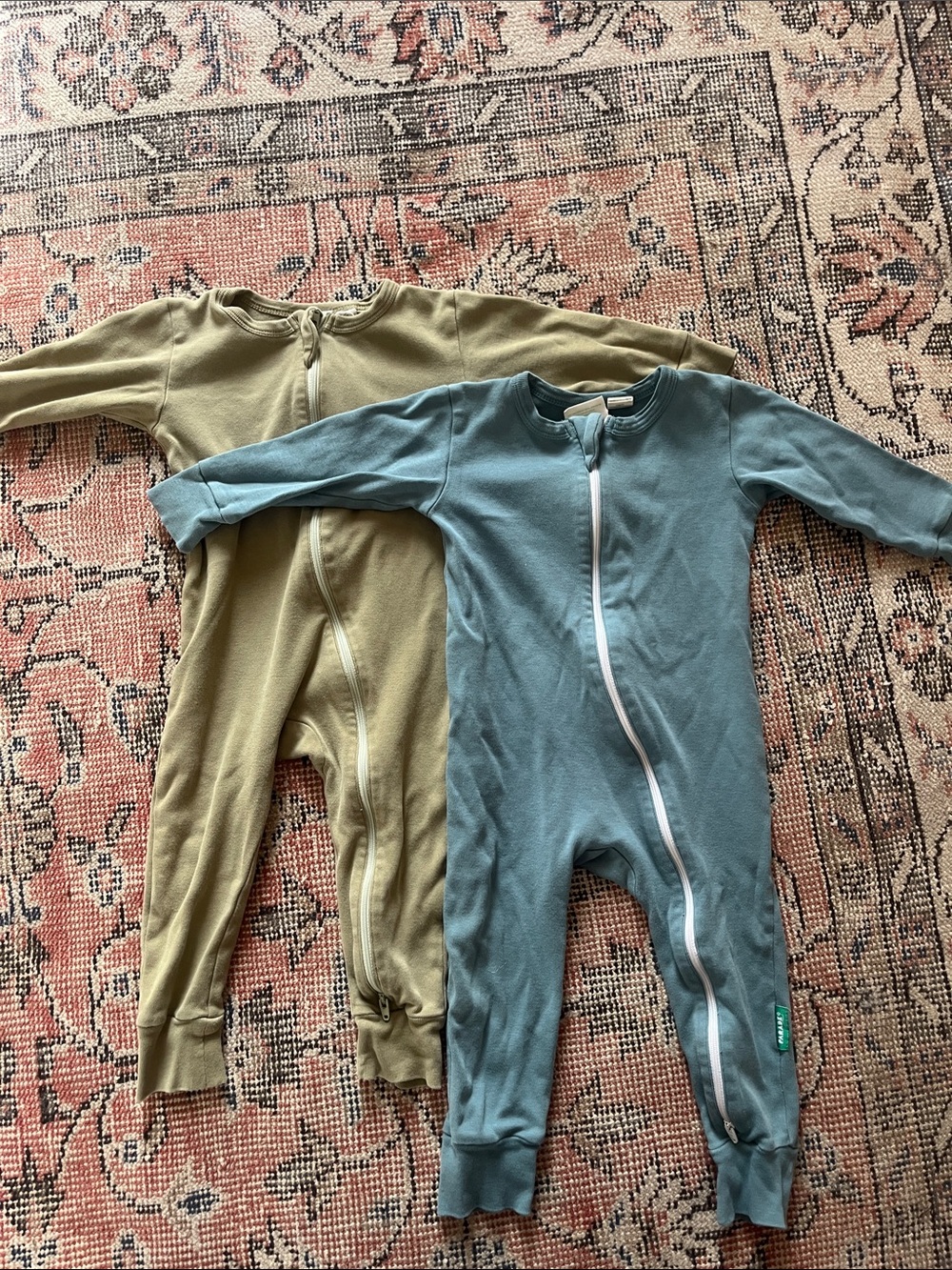 Parade Organics set of two zipper pajamas